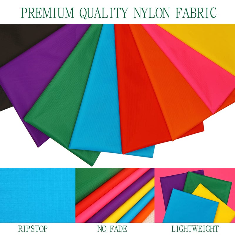 C COMCROSFLY 8Pcs 40D Ripstop Nylon Fabric, 59" Wide x39 Length Waterproof Durable Airtight Lightweight Fabrics for Kite Inflatable Flag Tarp Cover Tent DIY - Image 3